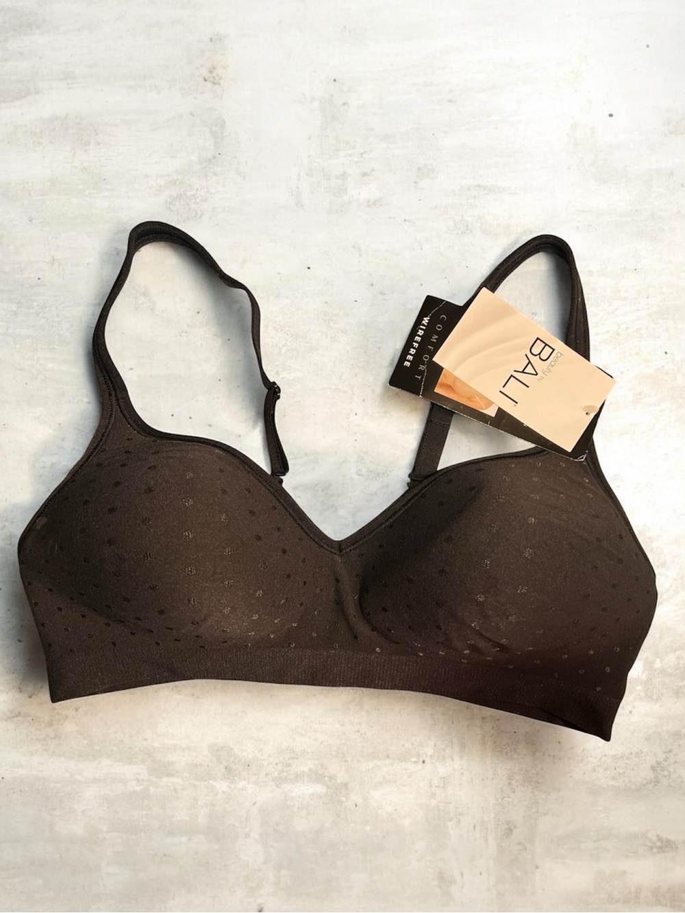 Bali Seamless Wireless Comfort Bra — Black  38B